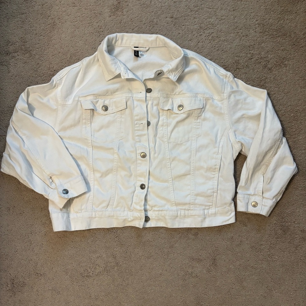 H&M Divided White Denim Jacket